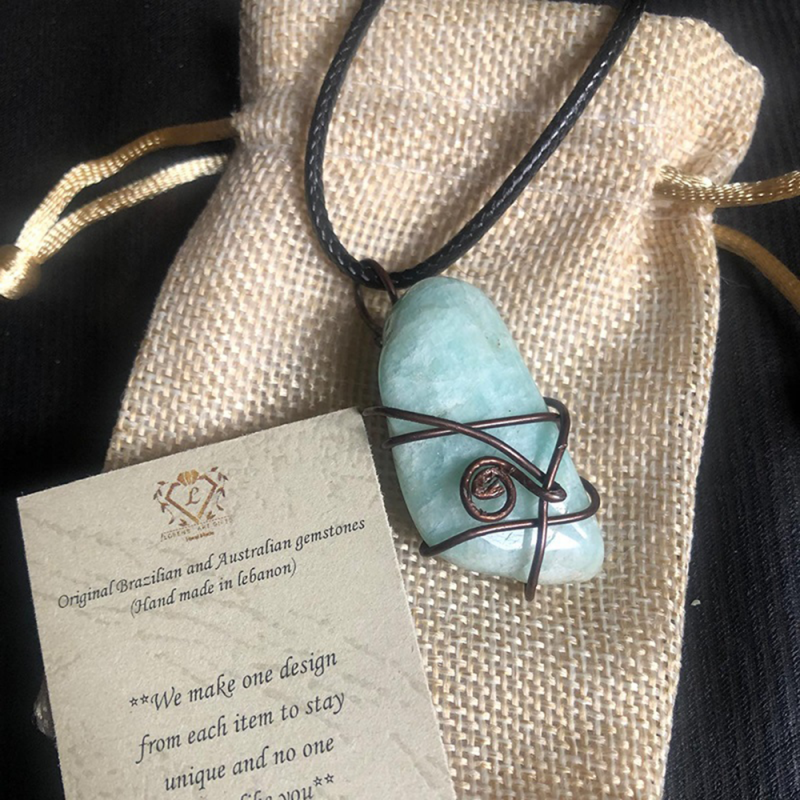 Pendentif agathe bleu